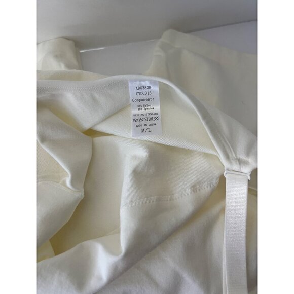 Nebility White Shapewear Bodysuit Padded Bra Waist Waist Trainer Size M/L - Picture 3 of 9